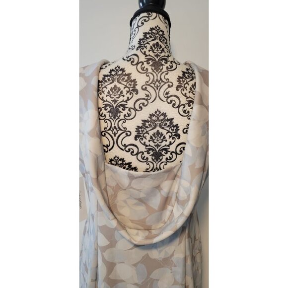 CALVIN KLEIN BEIGE FLORAL DRESS SIZE 14 - Picture 4 of 16